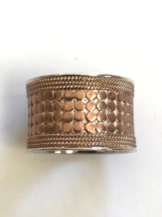 Anna Beck Classic Band Ring Womens 10 Two Tone 18K Gold .925 Sterling Silver - Picture 6 of 11